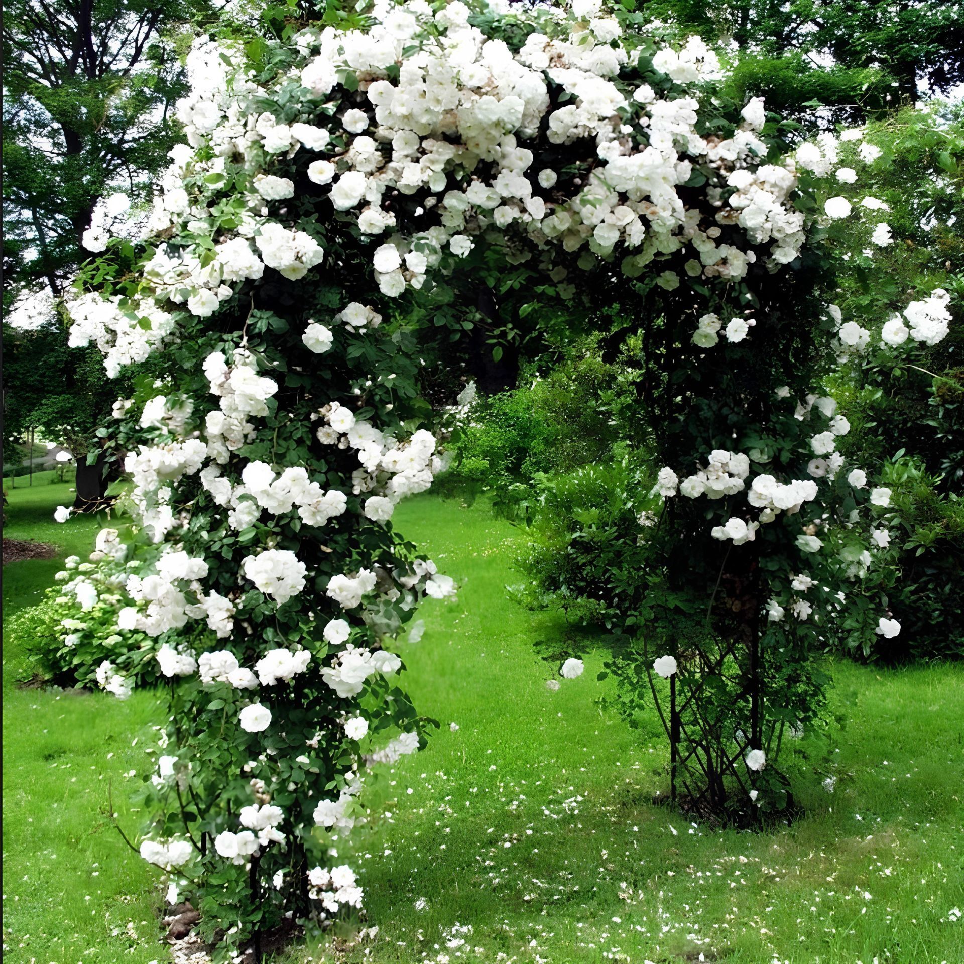 Multi Yaşlı Kokulu Yediveren Bride Crown Beyaz Sarmaşık Gül Fidanı(120-200 CM)