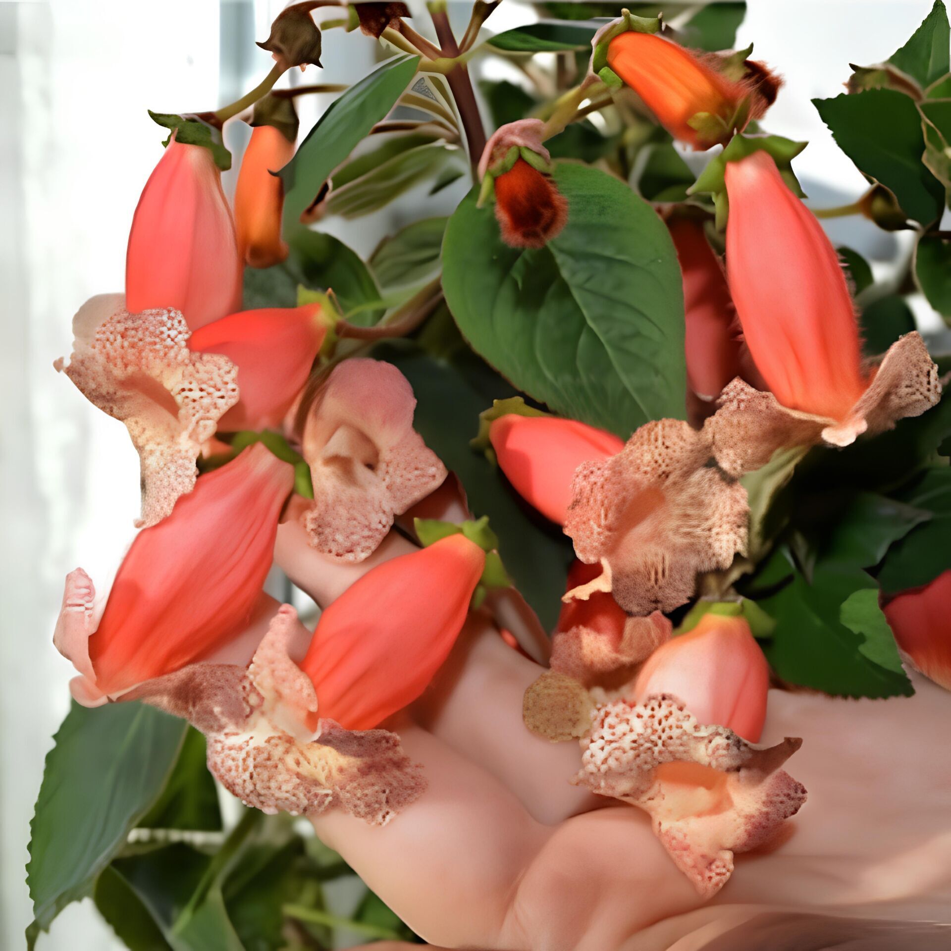 Koleksiyonluk Peach Quen Kohleria Japon Küpelisi Çiçeği Fidesi (Mini Potta)